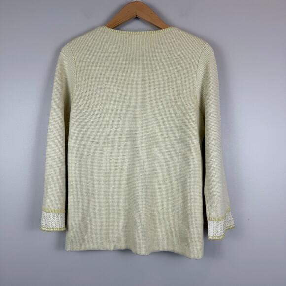 Sigrid‎ Olsen Cardigan Sweater Womens M Light Green Button Front Cottage Preppy - Picture 3 of 9